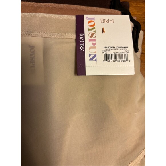 New Joyspun String Bikini Underwear 2XL Nylon Panties 3 Pack NWT - Picture 2 of 3
